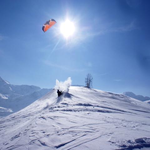 Snowkite package in the Valais